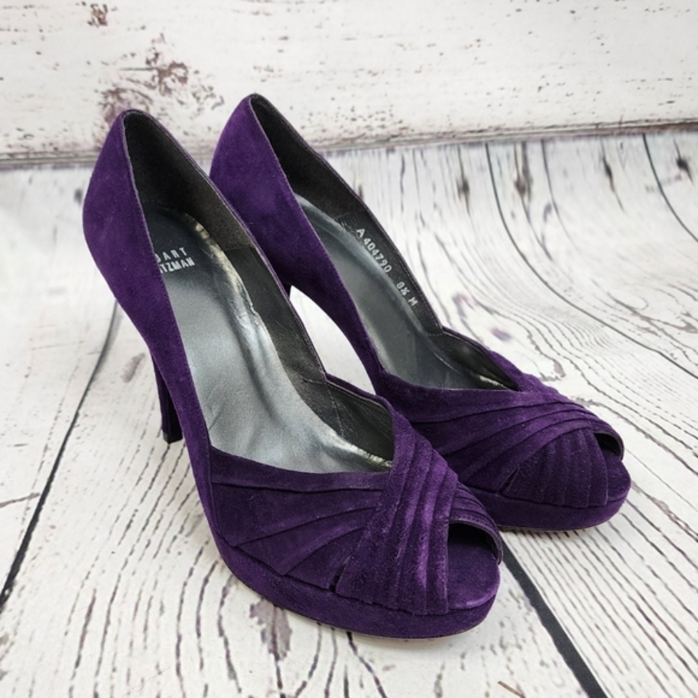 Stuart Weitzman Purple Suede Heels‎